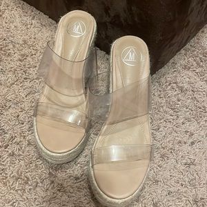 Missguided Clear Wedge/Espadrilles Size 38